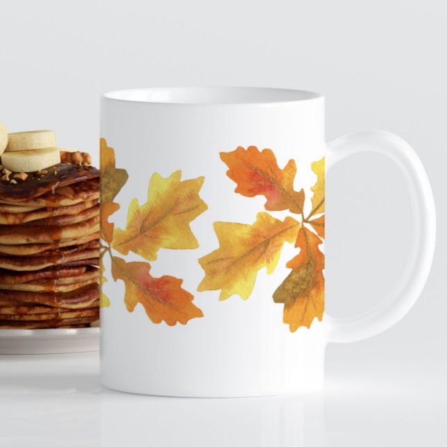 Gult och Orange Oak Löv Kaffemugg (Skapare uppladdad)