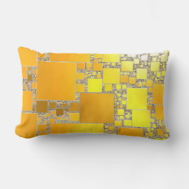 Gult och Orange Oblong Cushion i fyrkant Lumbarkudde