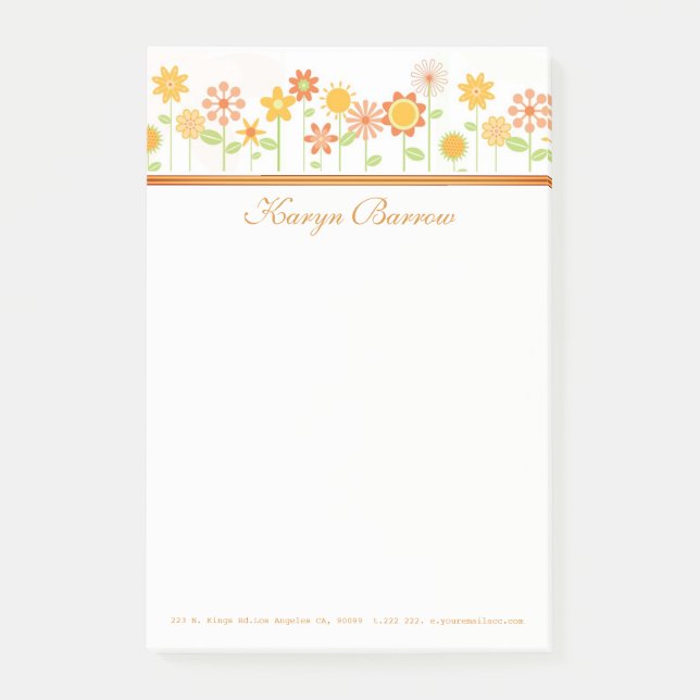 Gult och Orange Post-it Block (Framsida)