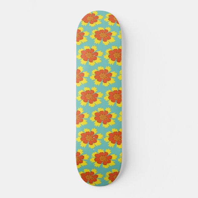 Gult- och orange-rocka mini skateboard bräda 18,5 cm (Framsida)