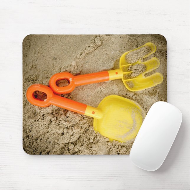 Gult och Orange Sand Leksak Beach Art Musmatta (Med mus)