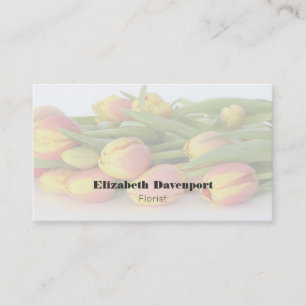 Gult och Orange Tulips Professionell Florist Visitkort