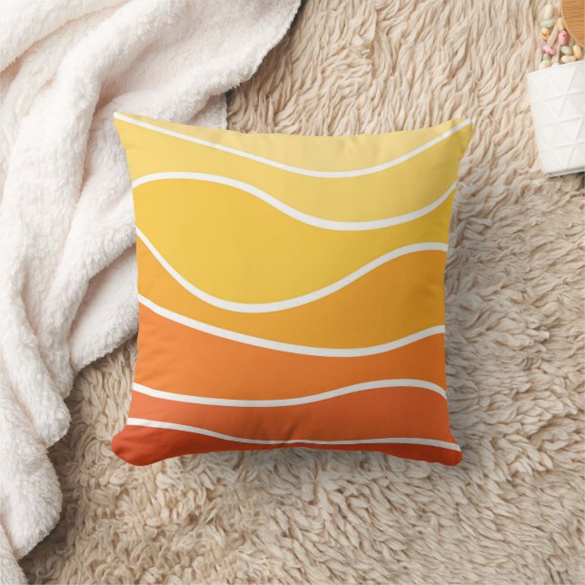 Gult och orange vågar stil kudde (Filt)
