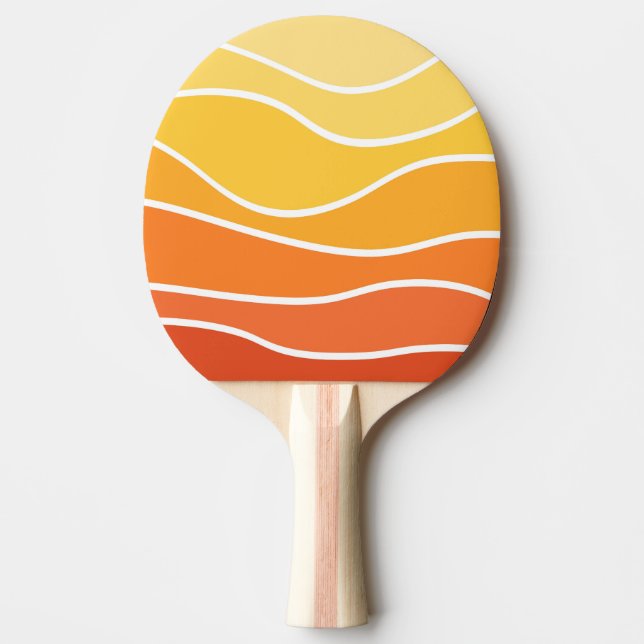 Gult och orange vågar stil pingisracket (Framsidan)