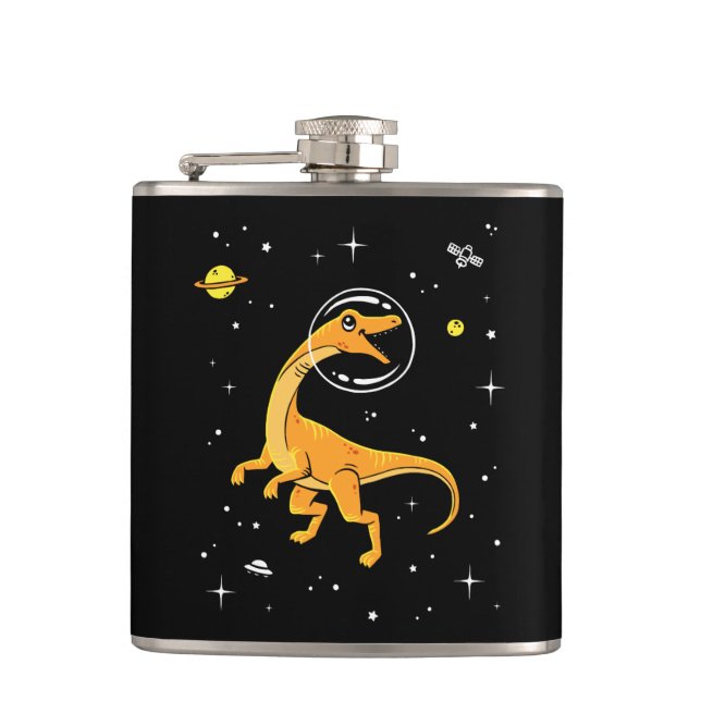 Gult och Orange Velociraptor Dinos in Space Fickplunta (Framsidan)