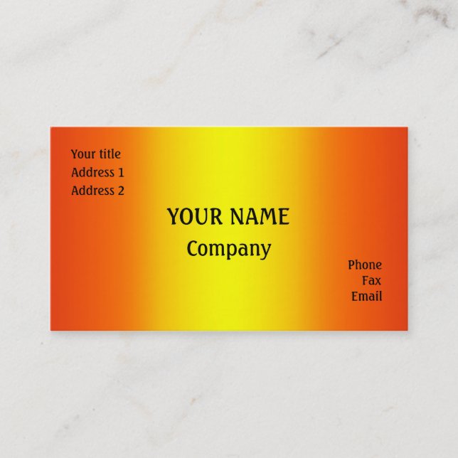 Gult och orange visitkort (Framsida)