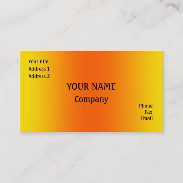 Gult och orange visitkort (Framsida)
