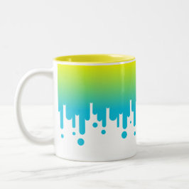 Gult- och övertoningsdroppning för grönt Två-Tonad mugg