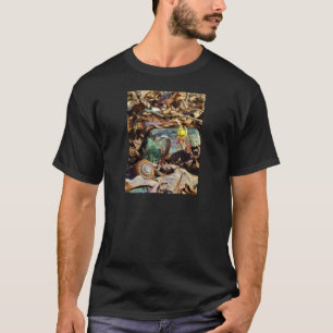 Gult och Plum Trout Lily och Snigel Snäcka Tee Shirt