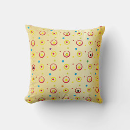 Gult och röd cirkel Pillow 16 x 16 Kudde