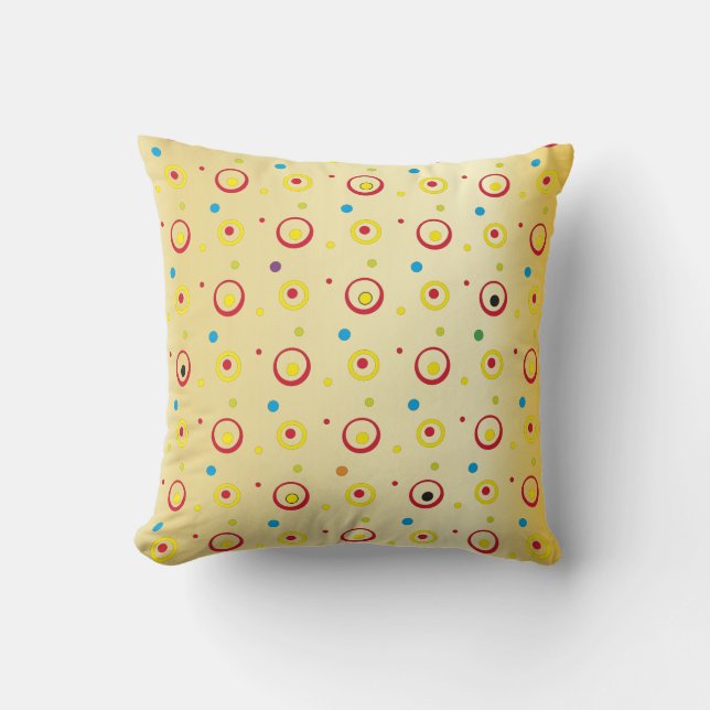 Gult och röd cirkel Pillow 16 x 16 Kudde (Framsida)
