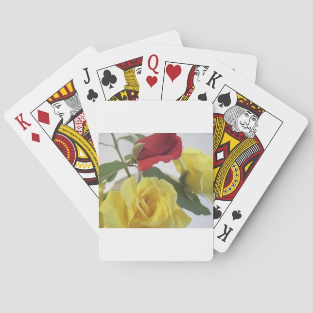 Gult och Röd ros Spel Kort (Baksidan)