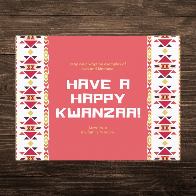 Gult och Röda afrikanska stammen Mönster Kwanzaa Helg Vykort (Skapare uppladdad)