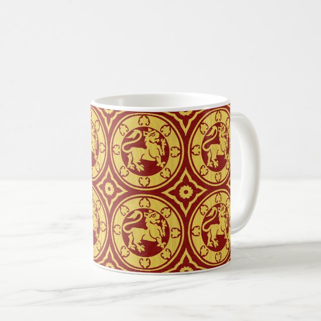 Gult och Röda medeltiden Lejon Mugg (Framsida höger)