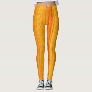 Gult och Röda Mönster-Lodrät Rand Leggings