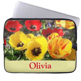 Gult och Röda tupplår Laptop sleeve