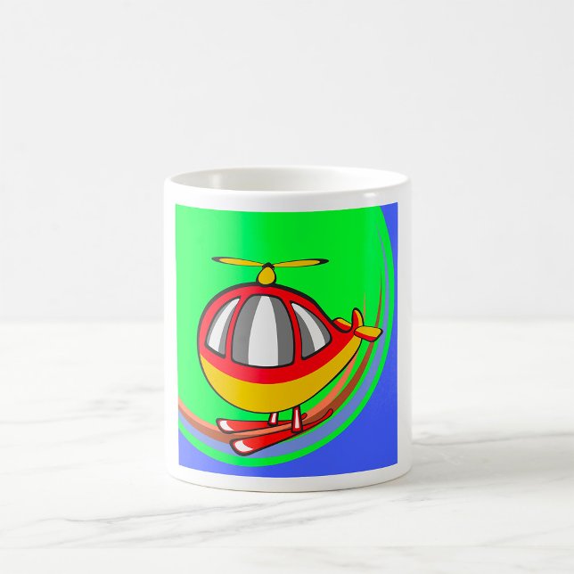 Gult och rödhelikopter kaffemugg (Skapare uppladdad)