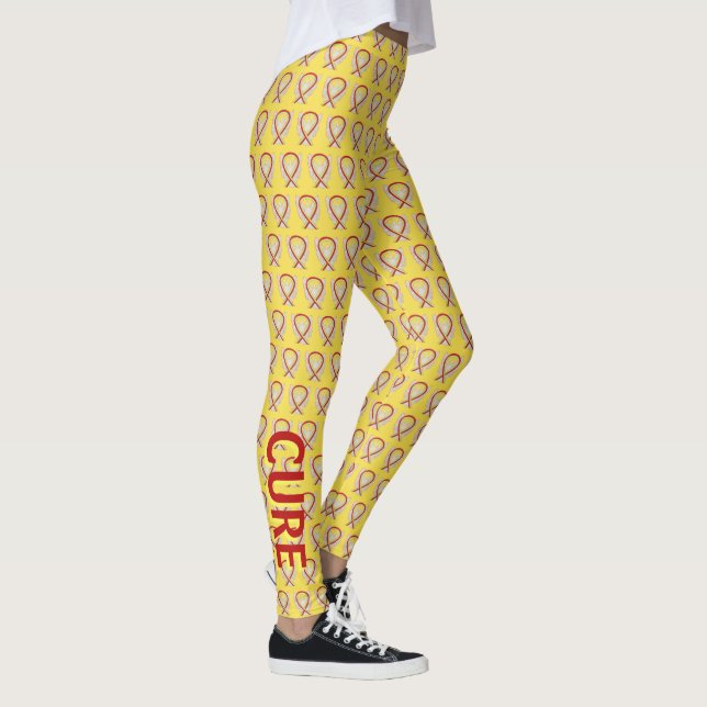 Gult och rödöglighet Anpassningsbar Leggings (Höger)