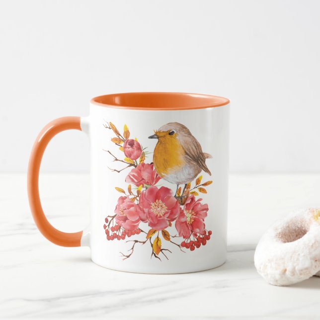 Gult och rödpoppor mugg (Med munk)