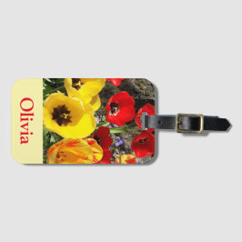 Gult- och rödtuppar bagagebricka