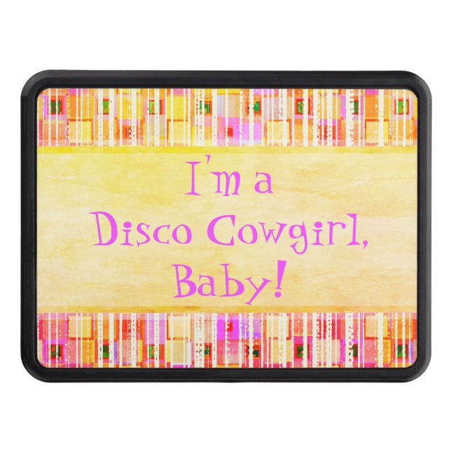 Gult och Rosa Disco Cowgirl Fringe Dragkroksskydd (Framsidan)