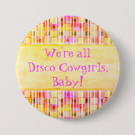 Gult och Rosa Disco Cowgirl Fringe Knapp
