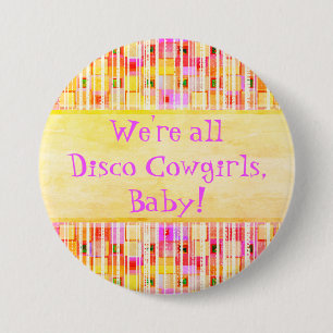 Gult och Rosa Disco Cowgirl Fringe Knapp