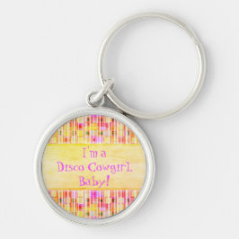 Gult och Rosa Disco Cowgirl Fringe Nyckelring