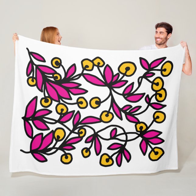 Gult och rosa fleecefilt (På plats)