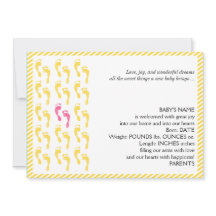 Gult- och Rosa-fotavtryck Baby-meddelande