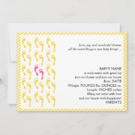 Gult- och Rosa-fotavtryck Baby-meddelande Meddelande