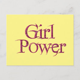 Gult och Rosa GIRL Power Springtme Flower Vykort