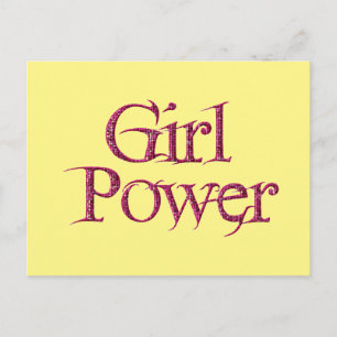 Gult och Rosa GIRL Power Springtme Flower Vykort