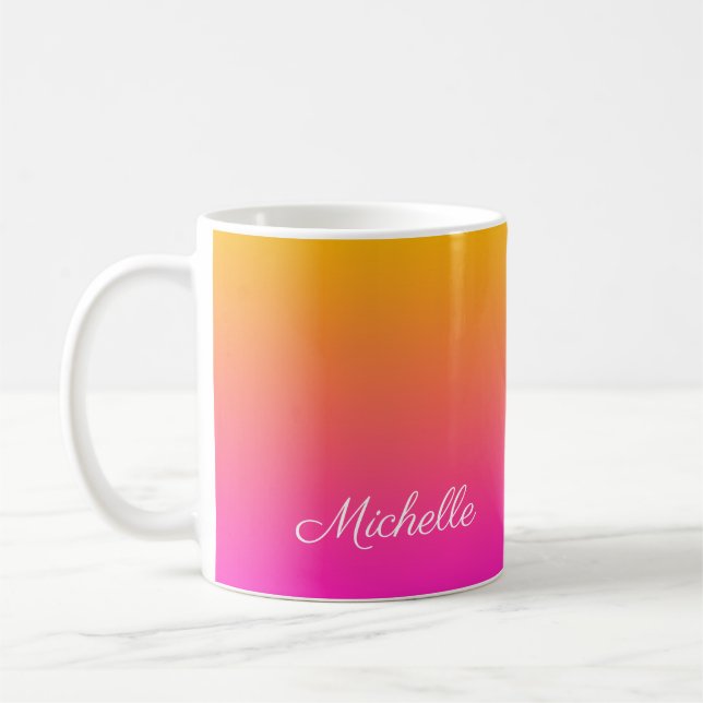 Gult- och rosa-gradientomber kaffemugg (Vänster)