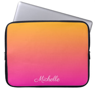 Gult- och rosa-gradientomber laptop fodral