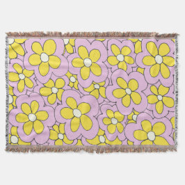 Gult och Rosa i hand plockade Blankdesign Filt