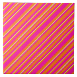 Gult och Rosa i Orange med stripe Mönster Kakelplatta