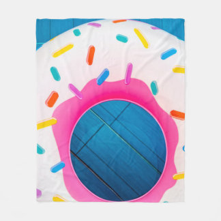 Gult- och rosa-ringnötsfloater fleecefilt