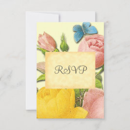 Gult och Rosa ros Botaniska Anpassningsbarnas OSA  Inbjudningar