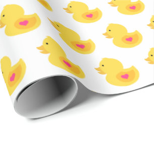 Gult och Rosa Rubber Ducky Presentpapper