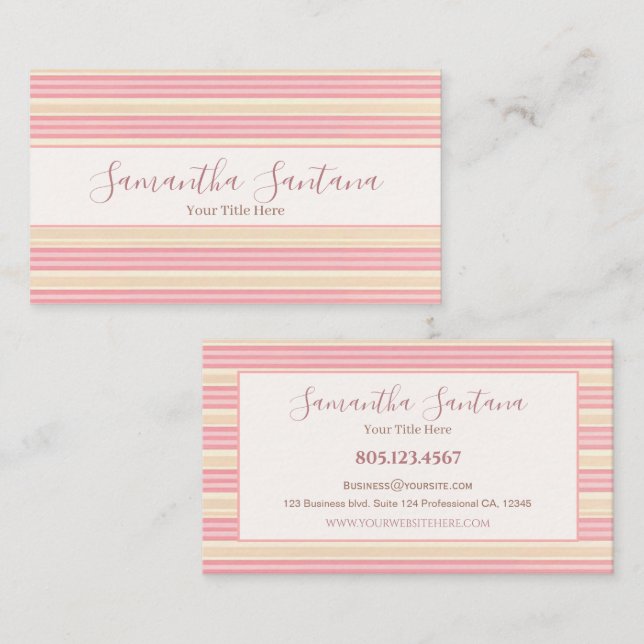 Gult och Rosa Visitkort (Fram/baksida)