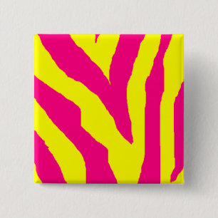 Gult och Rosa Zebra Pin Knapp