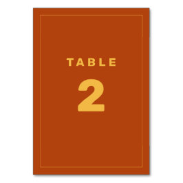 Gult och rost Wes Andersson-inspirerat Bordsnummer