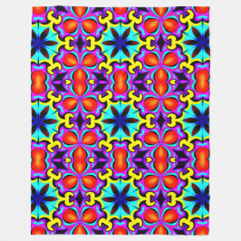 Gult och rött mönstrat Fleece Blanket