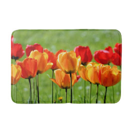 Gult och rött tulpaner badrumsmatta