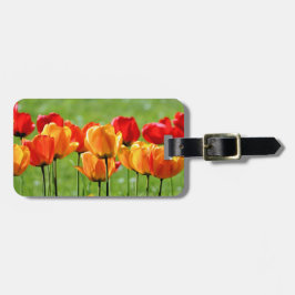 Gult och rött tulpaner bagagebricka