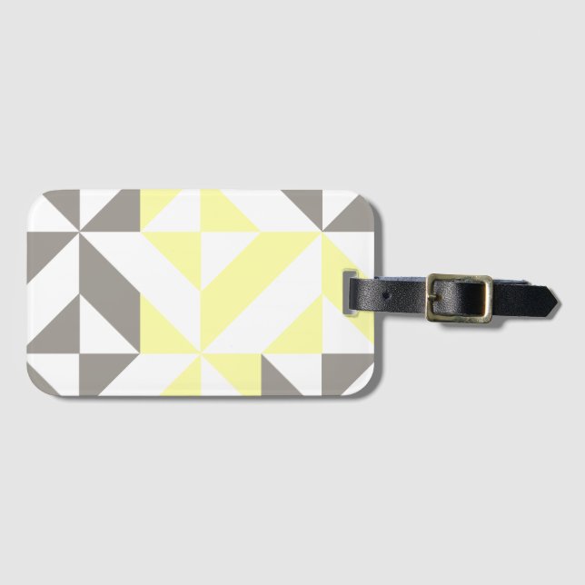 Gult och Silver Geometric ZigZag Bagagebricka (Framsida horisontal)