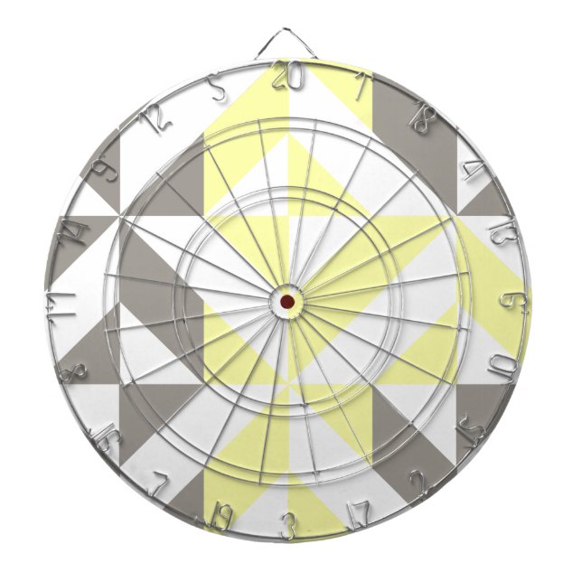 Gult och Silver Geometric ZigZag Darttavla (Framsidan)