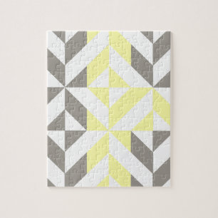 Gult och Silver Geometric ZigZag Pussel