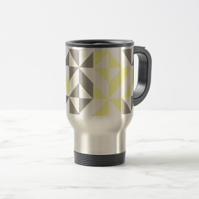 Gult och Silver Geometric ZigZag Resemugg (Framsida höger)